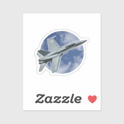 Sticker F/A-18C Hornet sur un nuage circulaire (Feuille)