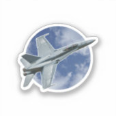 Sticker F/A-18C Hornet sur un nuage circulaire (Recto)