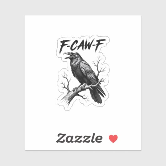 Sticker F Caw F Crow Lover Raven Meme Classic Style (Feuille)