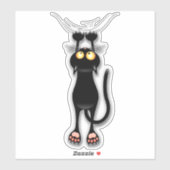 Sticker Fabric de Cat funny (Feuille)