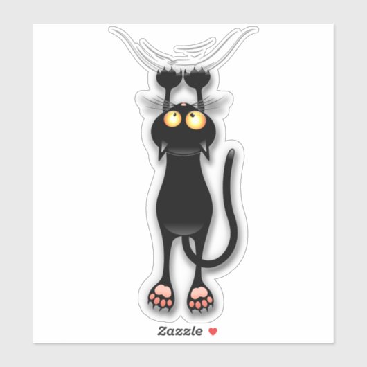 Sticker Fabric de Cat funny (Feuille)