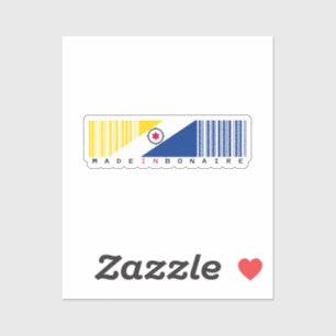 Sticker Fabriqué à Bonaire Drapeau Code-Barres