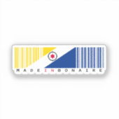 Sticker Fabriqué à Bonaire Drapeau Code-Barres (Recto)