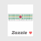 Sticker Fabriqué à Dominica Drapeau Code-Barres (Feuille)