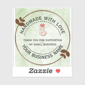 Sticker fabriqué à la main avec amour | merci de soutenir 