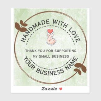 Sticker fabriqué à la main avec amour | merci de soutenir 