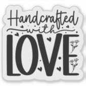 Sticker Fabriqué à la main avec LOVE (Devant)
