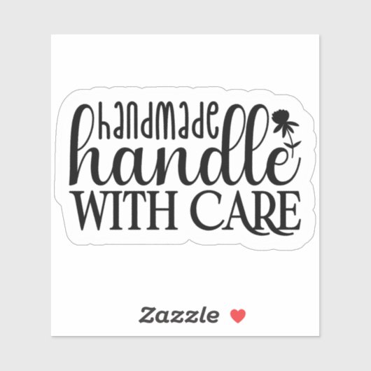 Sticker Fabriqué à la main - Handle avec soin (Feuille)
