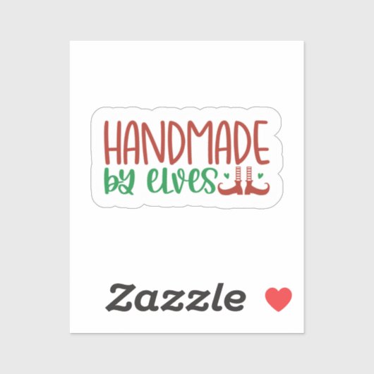 Sticker Fabriqué à la main par Elves Christmas (Feuille)