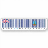 Sticker Fabriqué à Montserrat Barcode Drapeau (Recto)