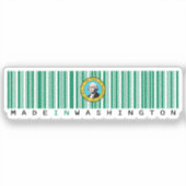 Sticker Fabriqué à Washington Barcode Flag State Pride (Recto)