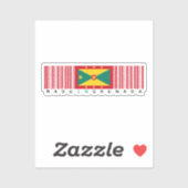 Sticker Fabriqué au Drapeau à Code-Barres de Grenade (Feuille)