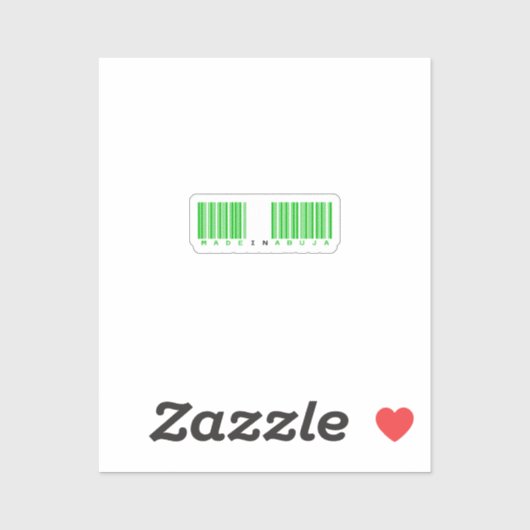 Sticker Fabriqué au drapeau code-barres d'Abuja (Feuille)