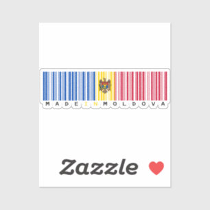 Sticker Fabriqué au drapeau de code-barres de Moldavie