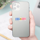Sticker Fabriqué au drapeau de code-barres de Moldavie (Téléphone)