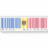 Sticker Fabriqué au drapeau de code-barres de Moldavie (Recto)