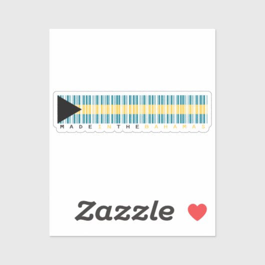 Sticker Fabriqué au drapeau de code-barres des Bahamas (Feuille)