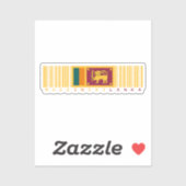 Sticker Fabriqué au Sri Lanka Barcode Drapeau Design (Feuille)