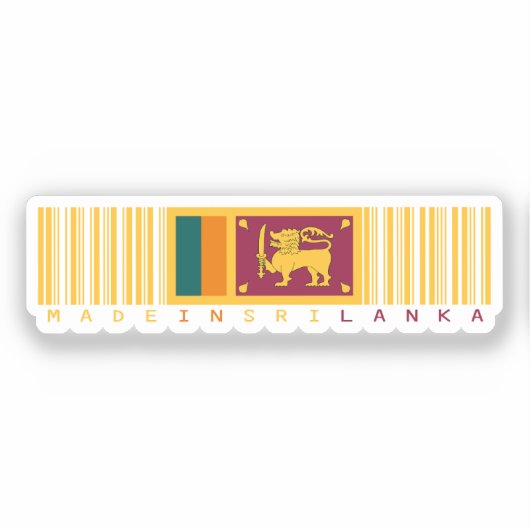 Sticker Fabriqué au Sri Lanka Barcode Drapeau Design (Recto)