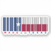 Sticker Fabriqué au Texas Barcode Flag State Pride (Recto)