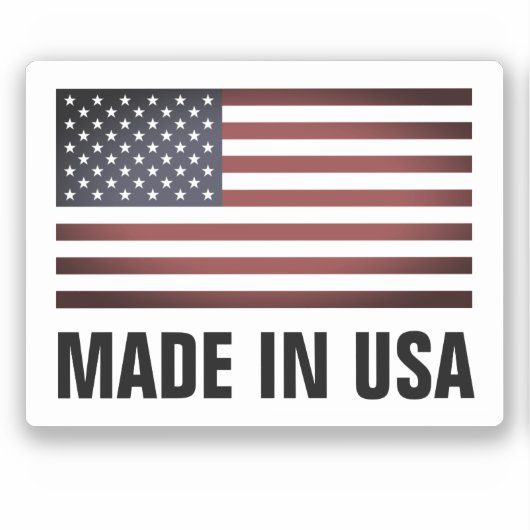 Sticker Fabriqué aux États-Unis drapeau américain autocoll (Recto)
