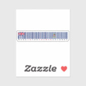 Sticker Fabriqué aux Îles Caïmans Drapeau Code-Barres (Feuille)