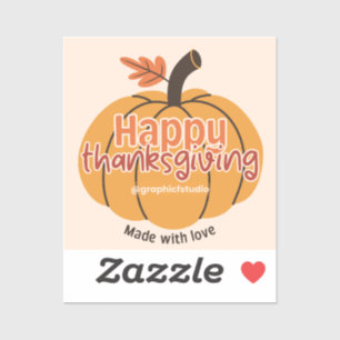 Sticker Fabriqué avec le Bon thanksgiving d'amour