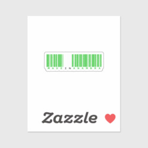 Sticker Fabriqué dans le drapeau à code-barres de l'État d
