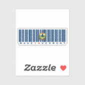 Sticker Fabriqué dans le Vermont Barcode Flag State Pride (Feuille)