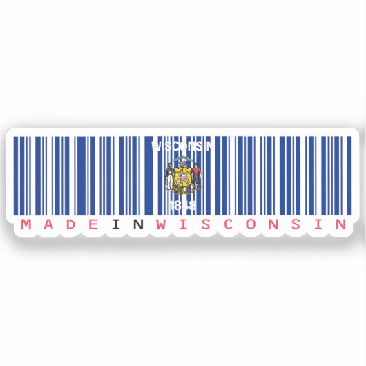 Sticker Fabriqué dans le Wisconsin Barcode Indicateur Stat (Recto)