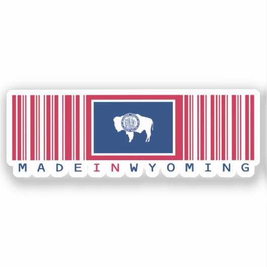 Sticker Fabriqué dans le Wyoming Barcode Indicateur State (Recto)