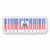Sticker Fabriqué en Haïti Code-Barres Drapeau (Recto)