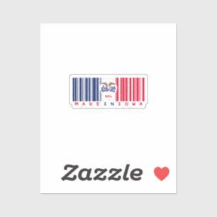 Sticker Fabriqué en Iowa Code barre - State Pride