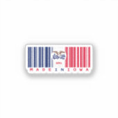 Sticker Fabriqué en Iowa Code barre - State Pride (Recto)