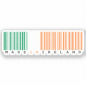 Sticker Fabriqué en Irlande Code-Barres Drapeau (Recto)