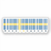 Sticker Fabriqué en Suède Code-Barres Drapeau (Recto)