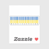 Sticker Fabriqué en Ukraine Code-Barres Drapeau (Feuille)