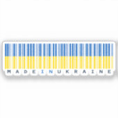 Sticker Fabriqué en Ukraine Code-Barres Drapeau (Recto)