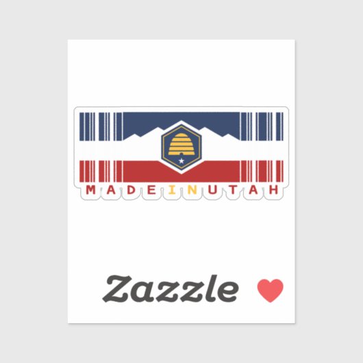 Sticker Fabriqué en Utah Barcode Flag State Pride (Feuille)