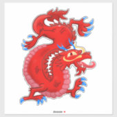 Sticker Fabrique, Rouge, Dragon Oriental (Feuille)