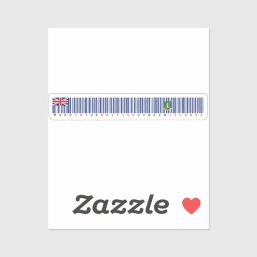Sticker Fabriqué sous le drapeau des îles Vierges britanni (Feuille)