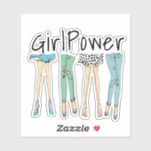 Sticker Fabuleux pied "Girl Power" (Feuille)