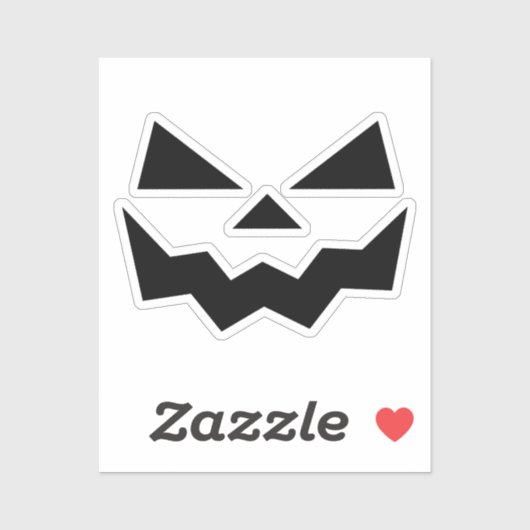 Sticker Face citrouille Jack-o-lanterne (Feuille)