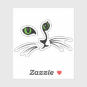 Sticker Face de chat mignonne (Feuille)