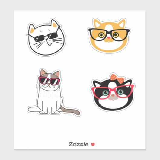 Sticker Face de chat mignonne (Feuille)