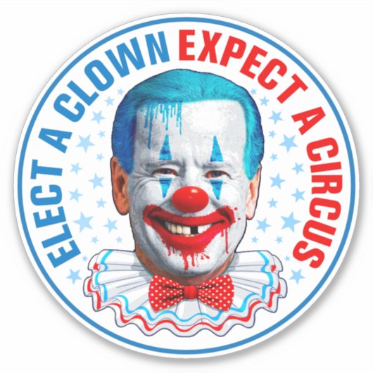 Sticker Face de clown Biden Funny Biden Pro trump 2024 (Devant)