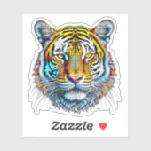 Sticker Face de tigre Abstraite cool (Feuille)