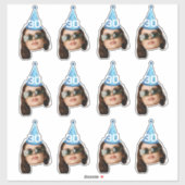 Sticker Face personnalisée 20e 30e 40e 50e 60e 70e anniver (Feuille)