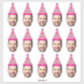 Sticker Face personnalisée 20e 30e 40e 50e 60e 70e anniver (Feuille)
