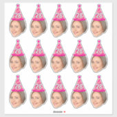 Sticker Face personnalisée 20e 30e 40e 50e 60e 70e anniver (Feuille)